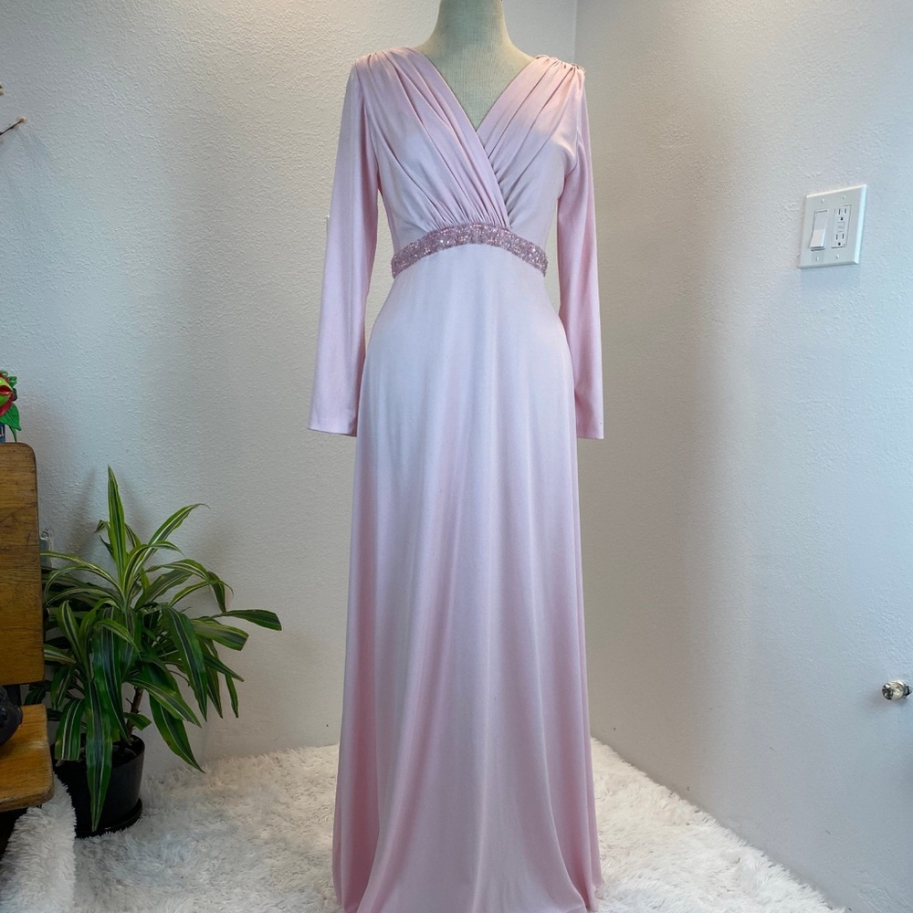 1970s Pink Maxi Dress / 1970s Dress - plus size - Picture 2 of 6